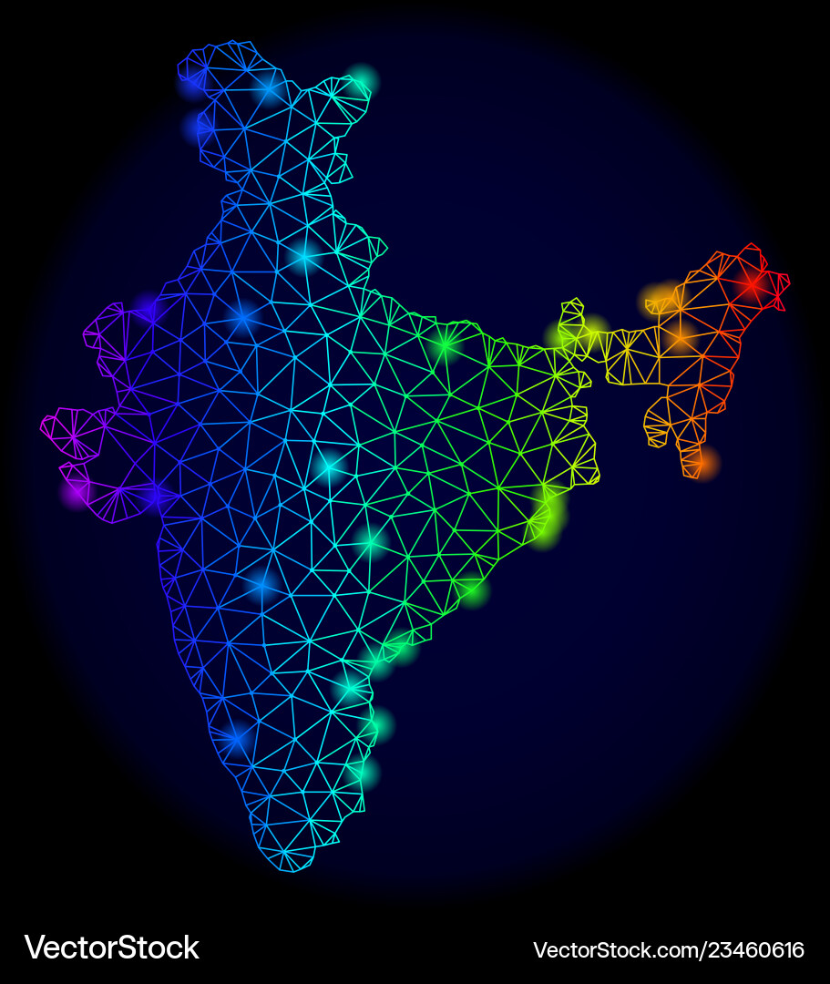 Polygonal network spectrum mesh map Polygonal network spectrum mesh map Vector Image