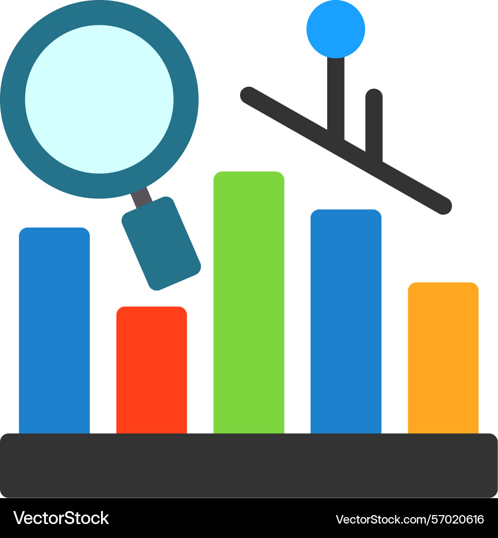 Predictive analytics flat style icon design vector image