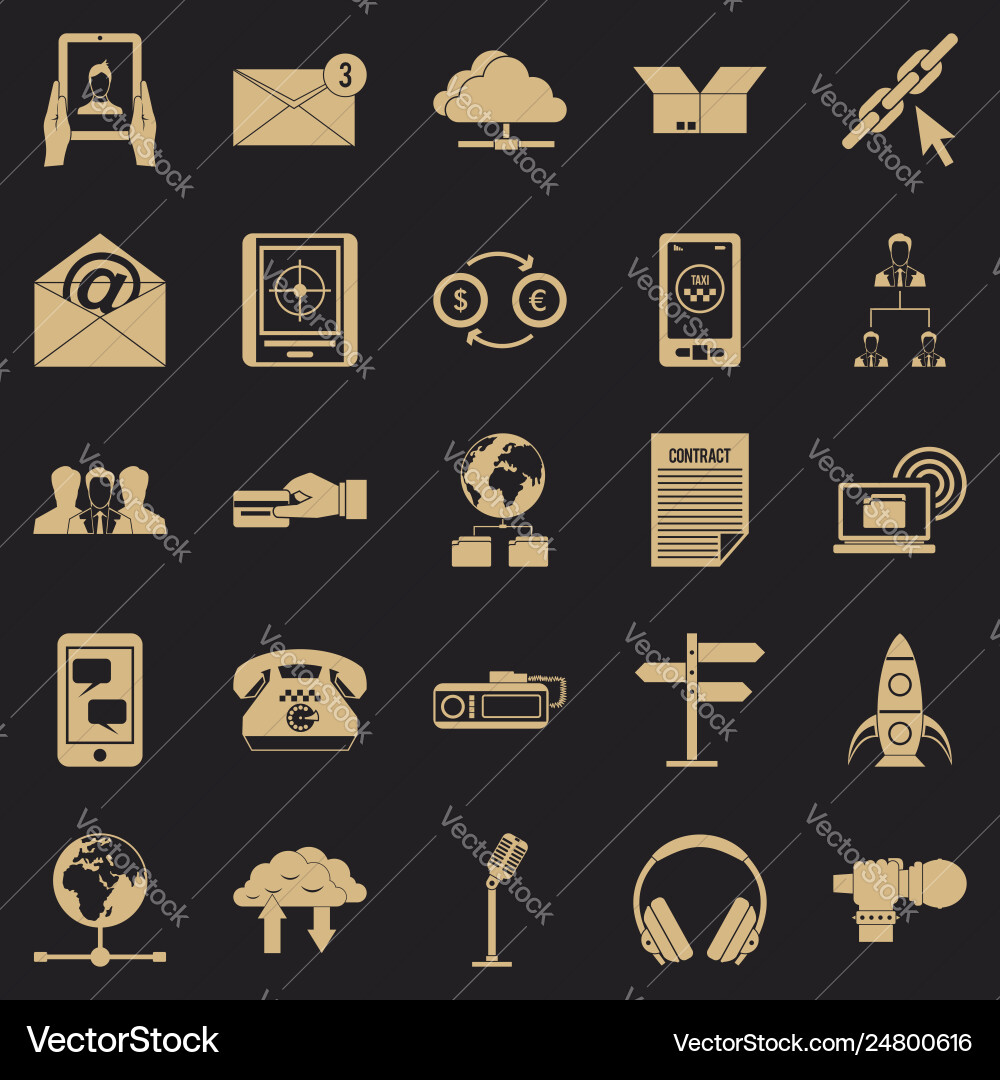 Remark icons set simple style Remark icons set simple style vector image