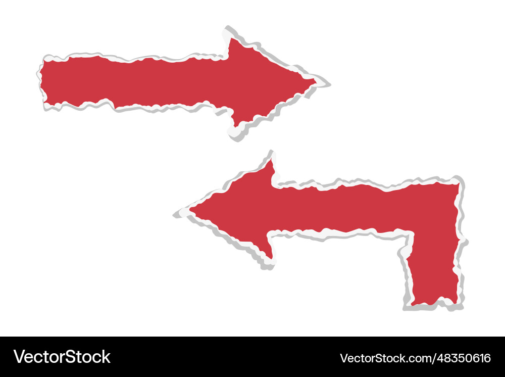 Scraps in the form of arrows pointers Scraps in the form of arrows pointers vector image