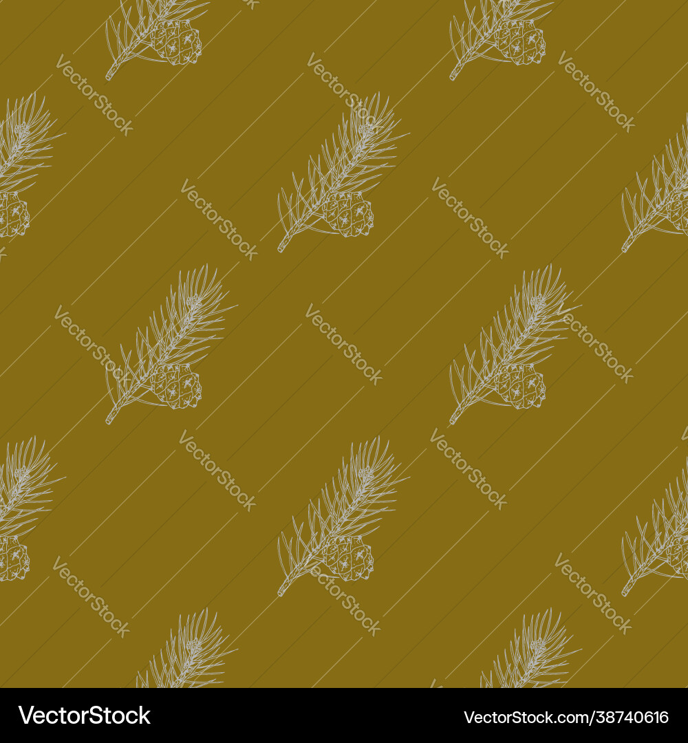 Seamless pattern with single-leaf pinyon branch Vector Image