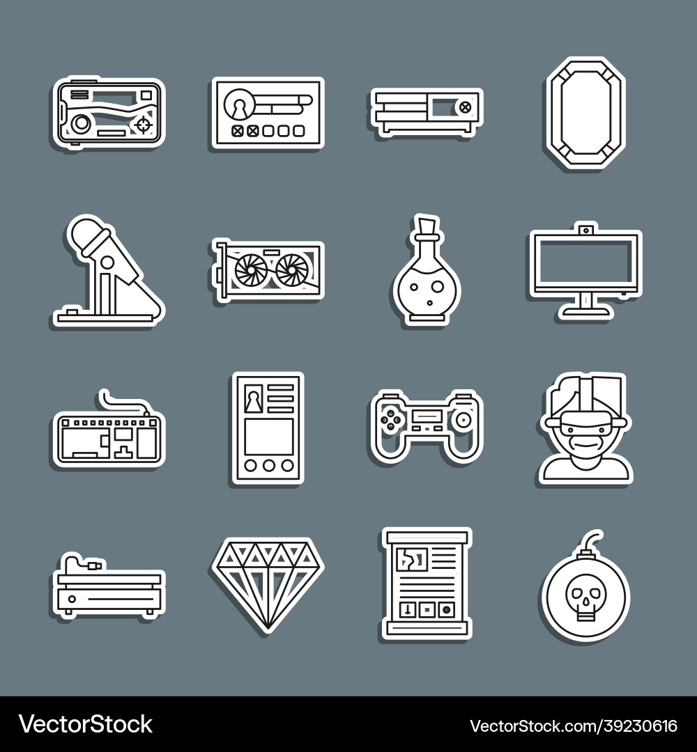 Set line bomb ready to explode virtual reality Set line bomb ready to explode virtual reality vector image
