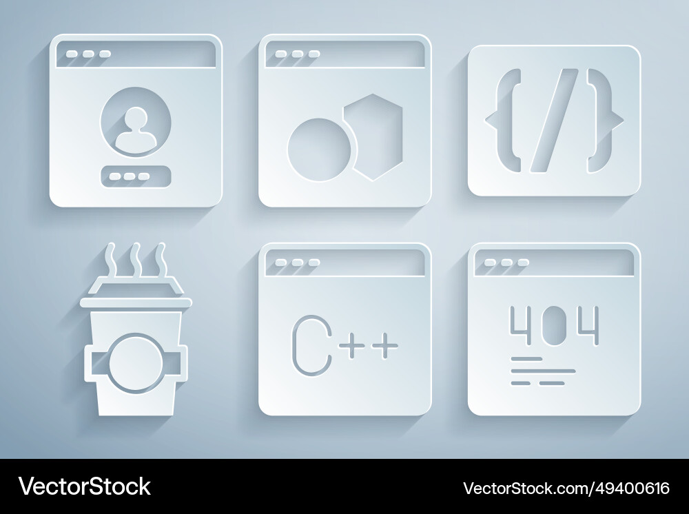 Set software programming language syntax coffee Set software programming language syntax coffee vector image