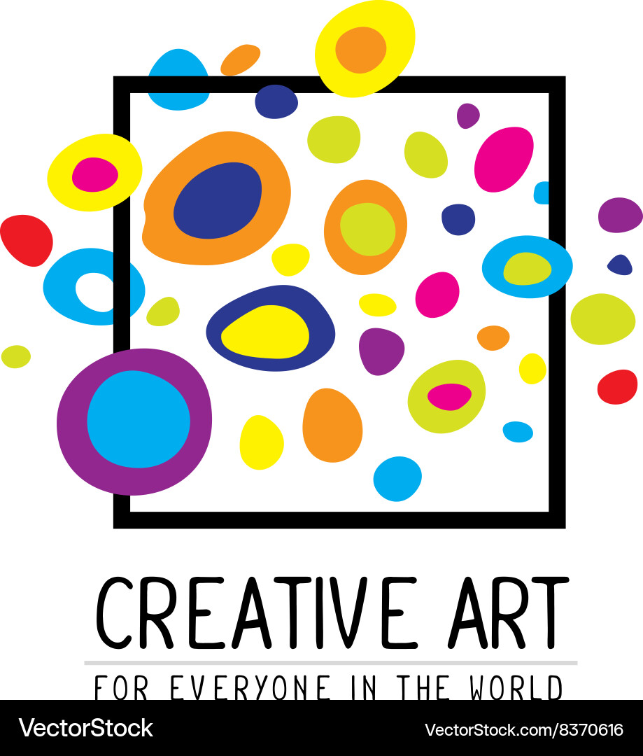 Simple black square frame with colorful s vector image