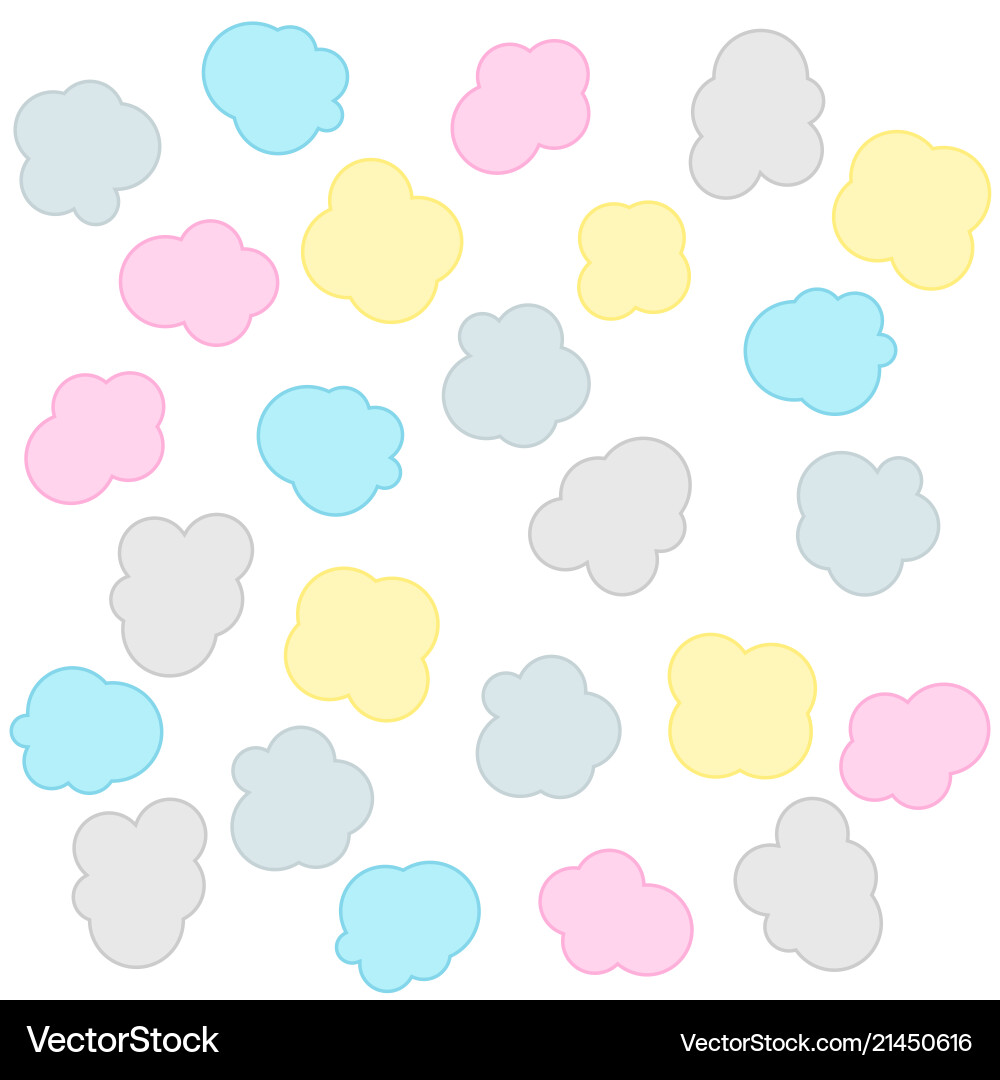 Soft colorful clouds pattern background Vector Image