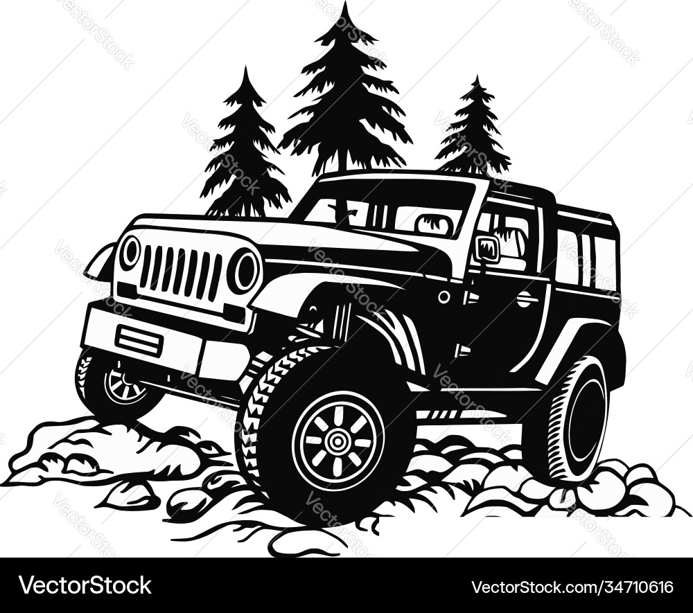 Suv car - truck 4x4 off road off-road vector image