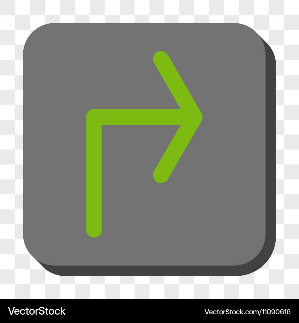 Turn right rounded square button Vector Image