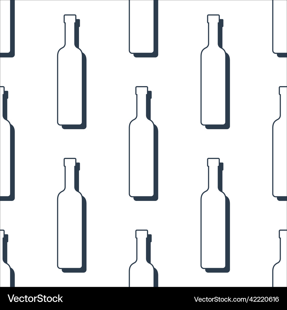 Vodka bottles seamless pattern line art style Vector Image