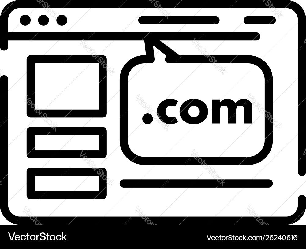 Web site domain icon outline style Web site domain icon outline style vector image