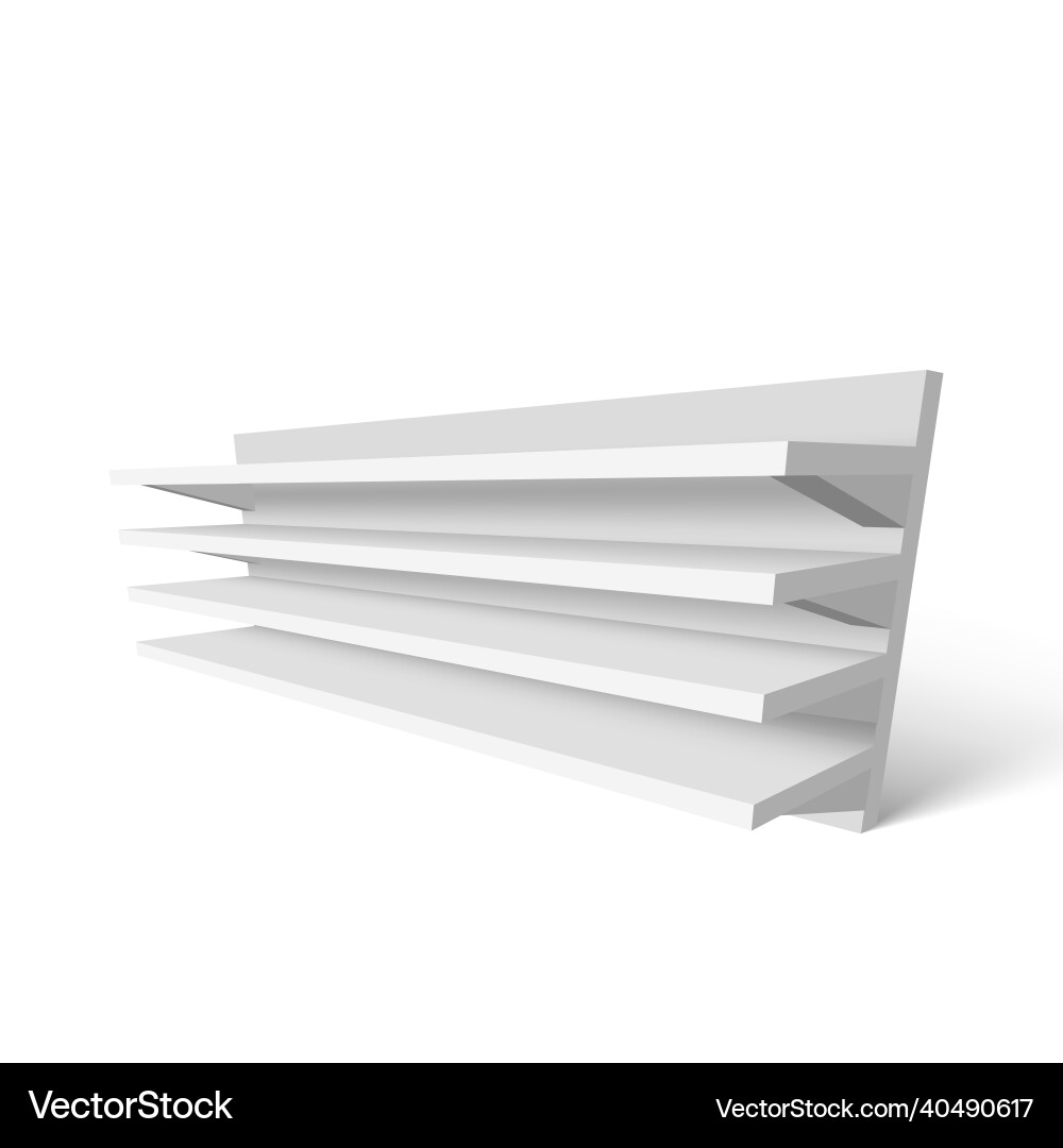 3d blank empty showcase display shelves on white 3d blank empty showcase display shelves on white vector image