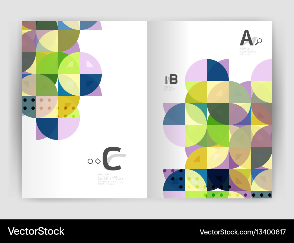 Abstract background with color triangles annual Vector Image