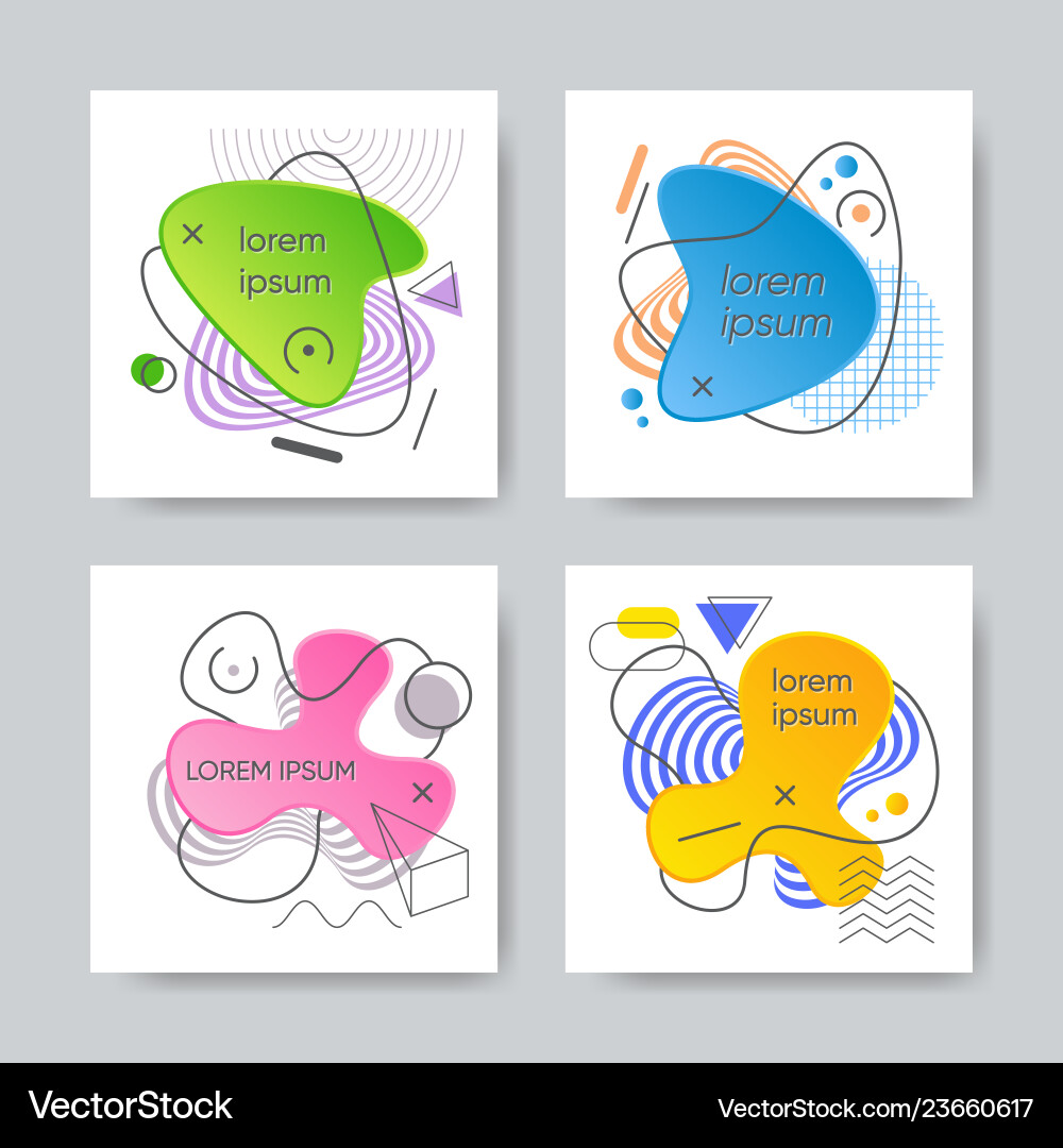 Abstract Gradient Shapes & Lines vector image
