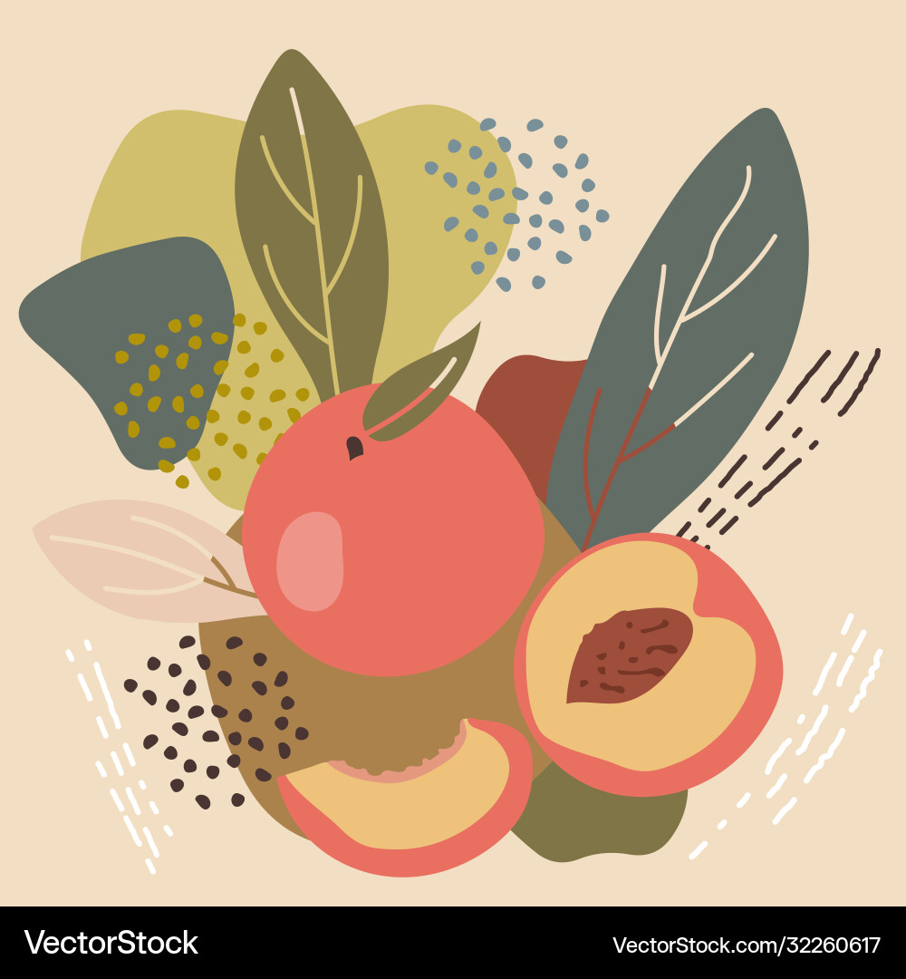 Abstract pastel colors fruit element memphis style Abstract pastel colors fruit element memphis style vector image