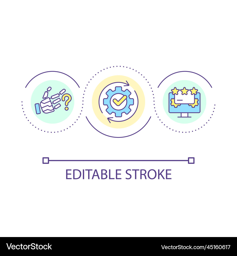 Automatic feedback request loop concept icon Vector Image