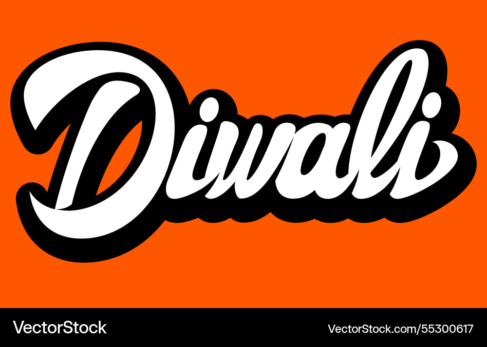 Bold diwali text on orange background Bold diwali text on orange background vector image