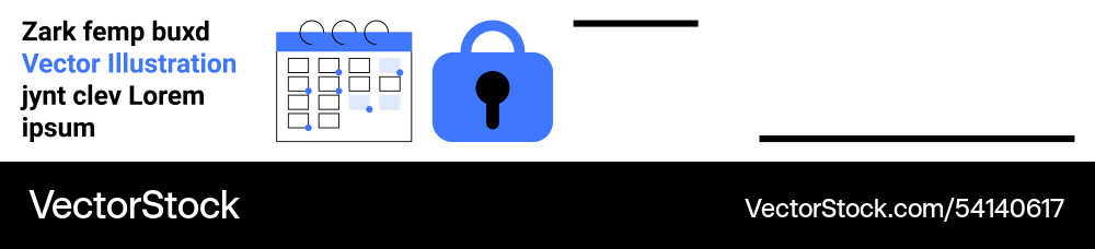 Calendar with lock icon signifying security vector image