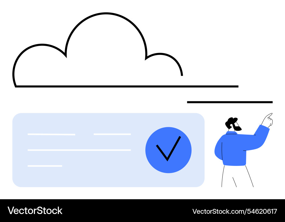 Cloud computing concept with network line Vector Image