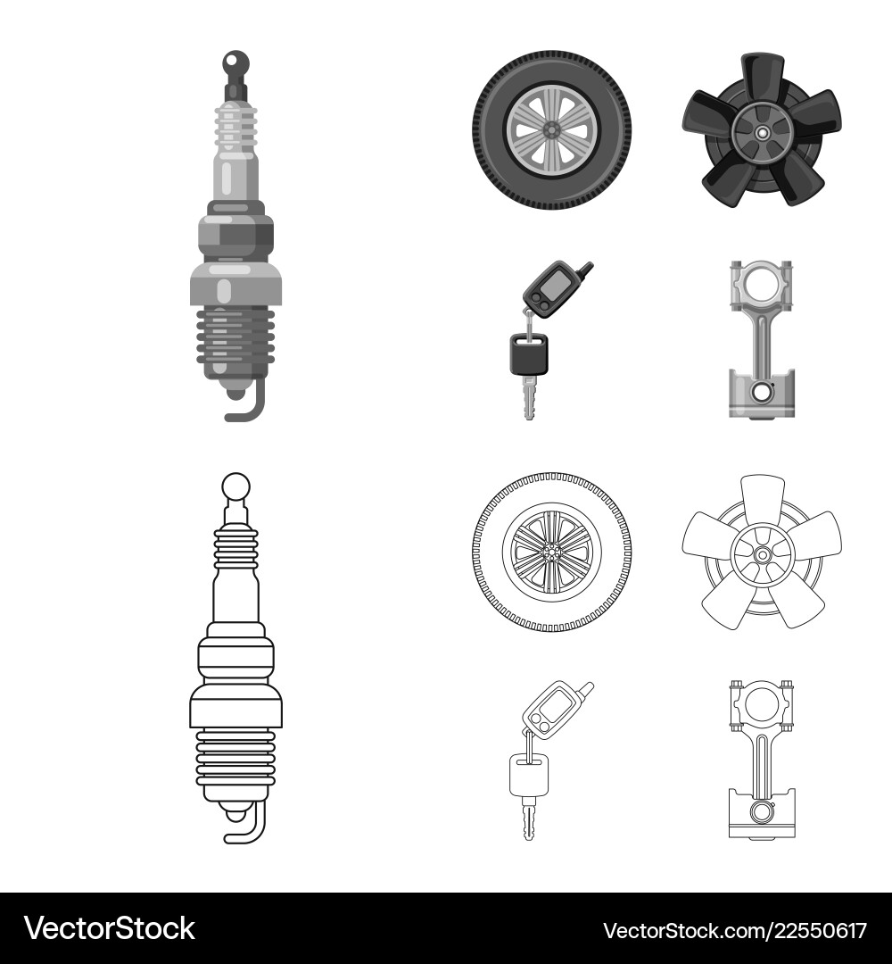 Design of auto and part symbol collection Design of auto and part symbol collection vector image