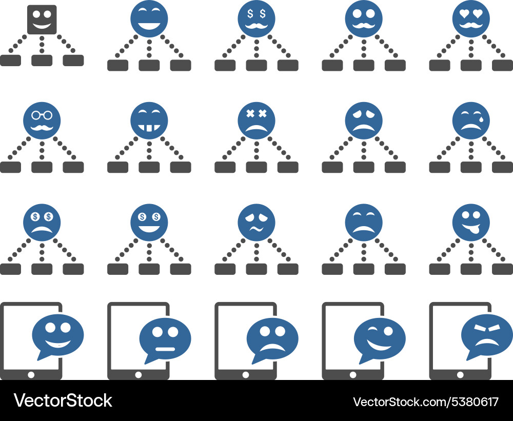 Emotion hierarchy and sms icons Vector Image