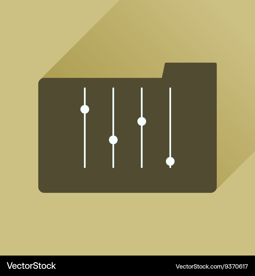 Flat icon with long shadow folder equalizer vector image