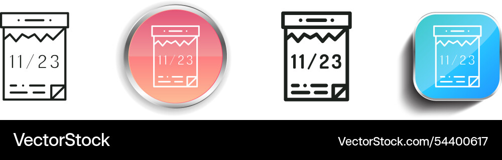 Friday icon thin linear regular and button style vector image