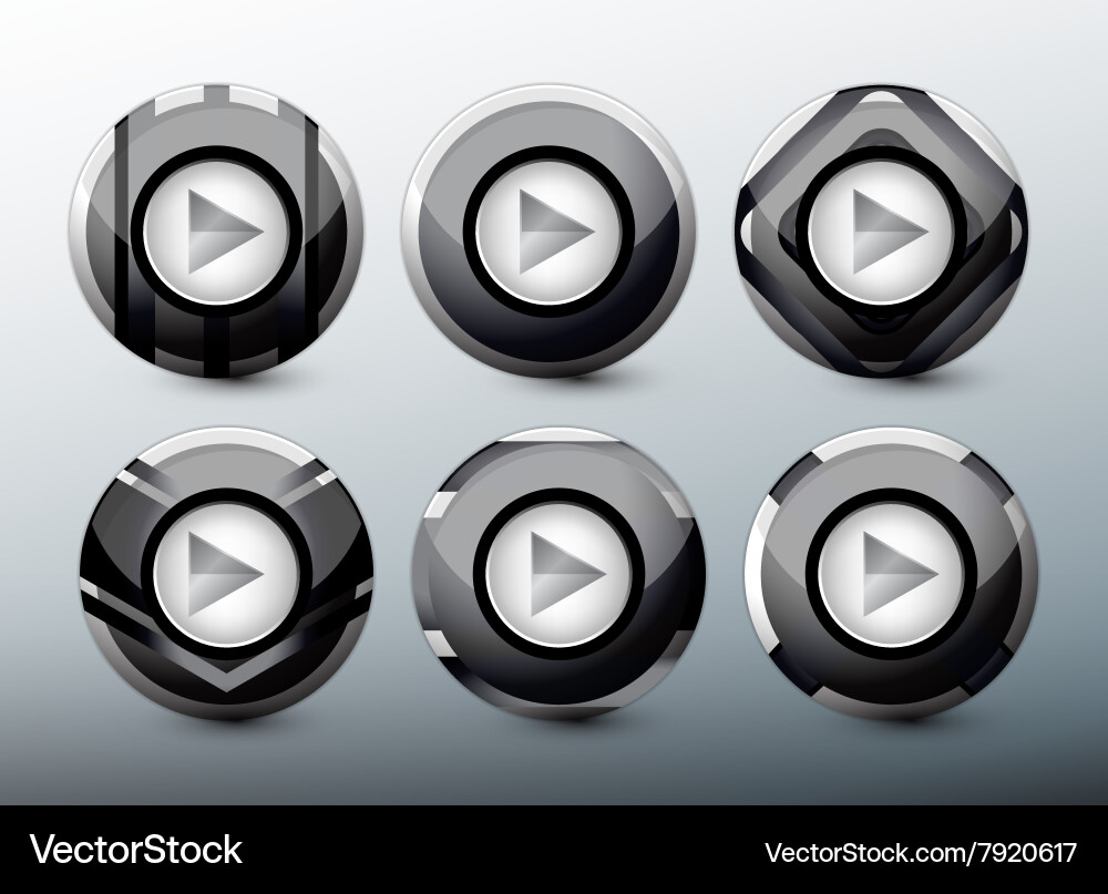 Grey Button Set vector image