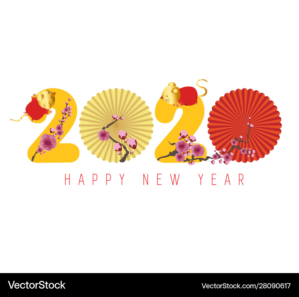 Happy chinese new year 2020 rat Happy chinese new year 2020 rat vector image