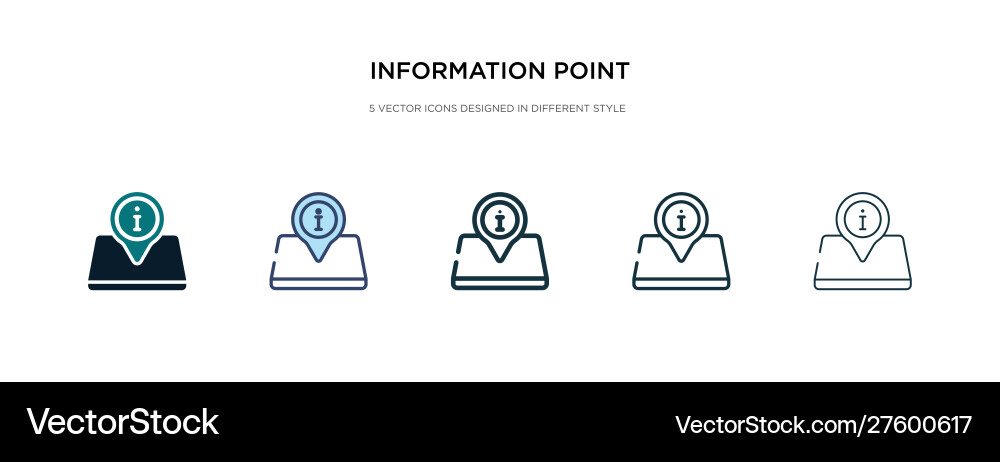 Information point icon in different style two Vector Image