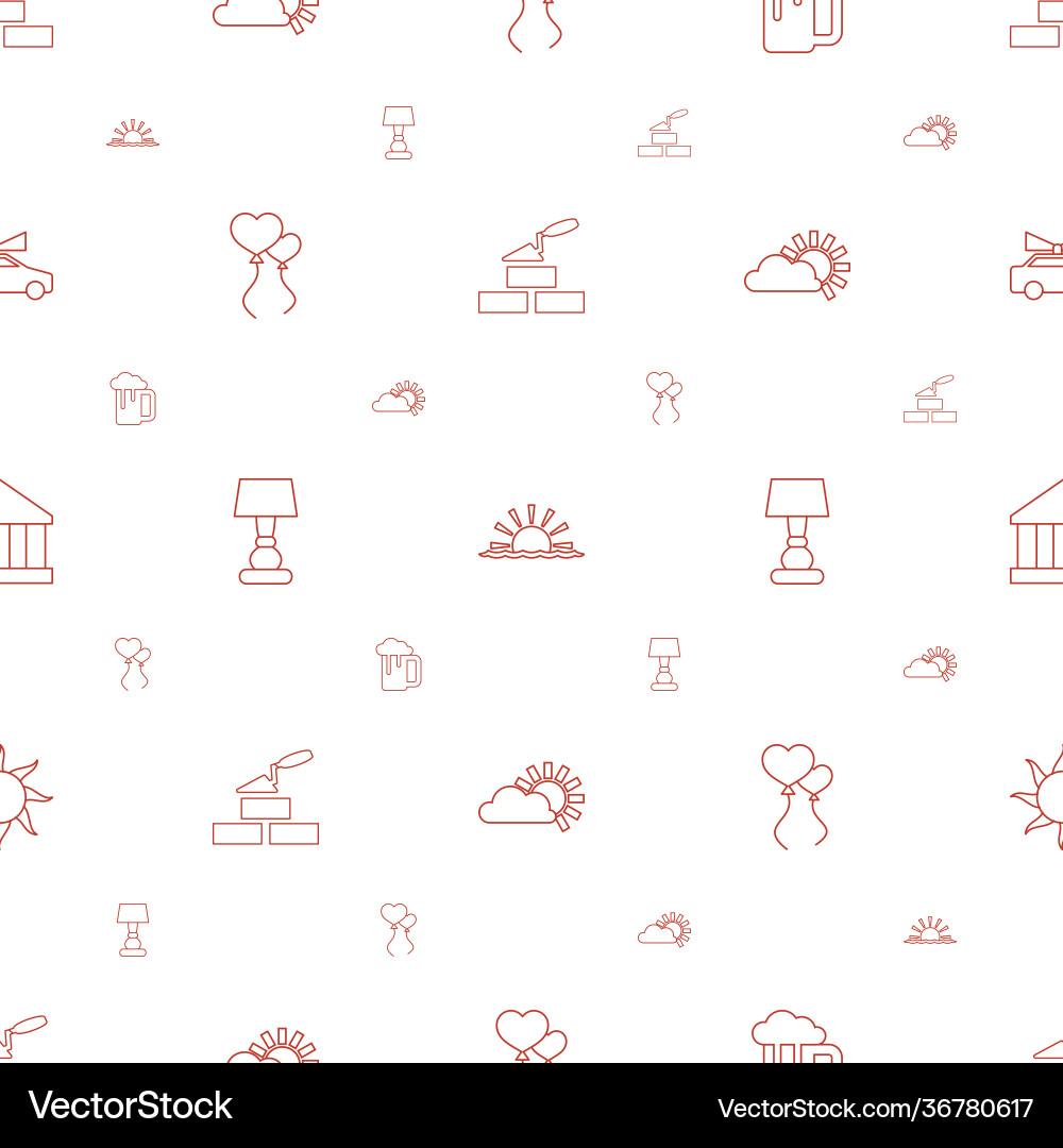 Light icons pattern seamless white background vector image