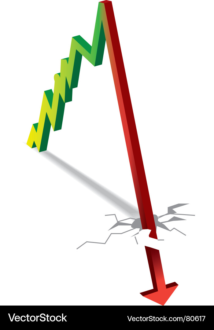 Market Crash Line Graph vector image