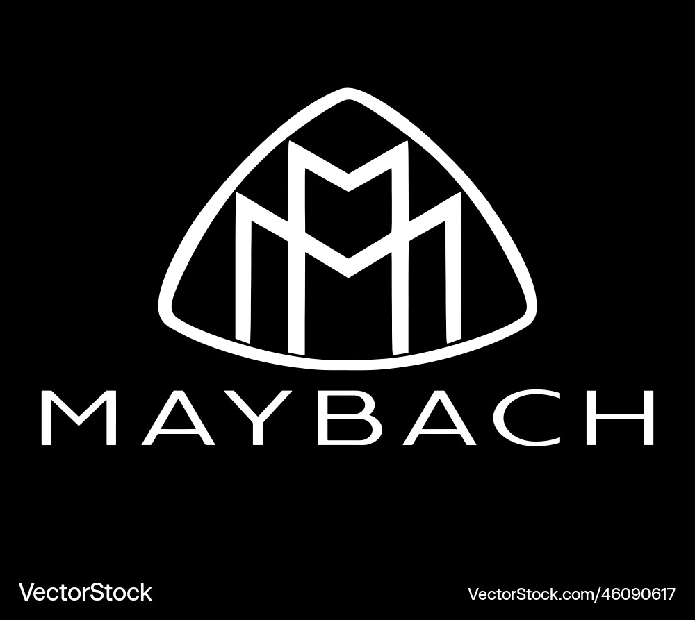Maybach brand logo car symbol with name white Maybach brand logo car symbol with name white vector image