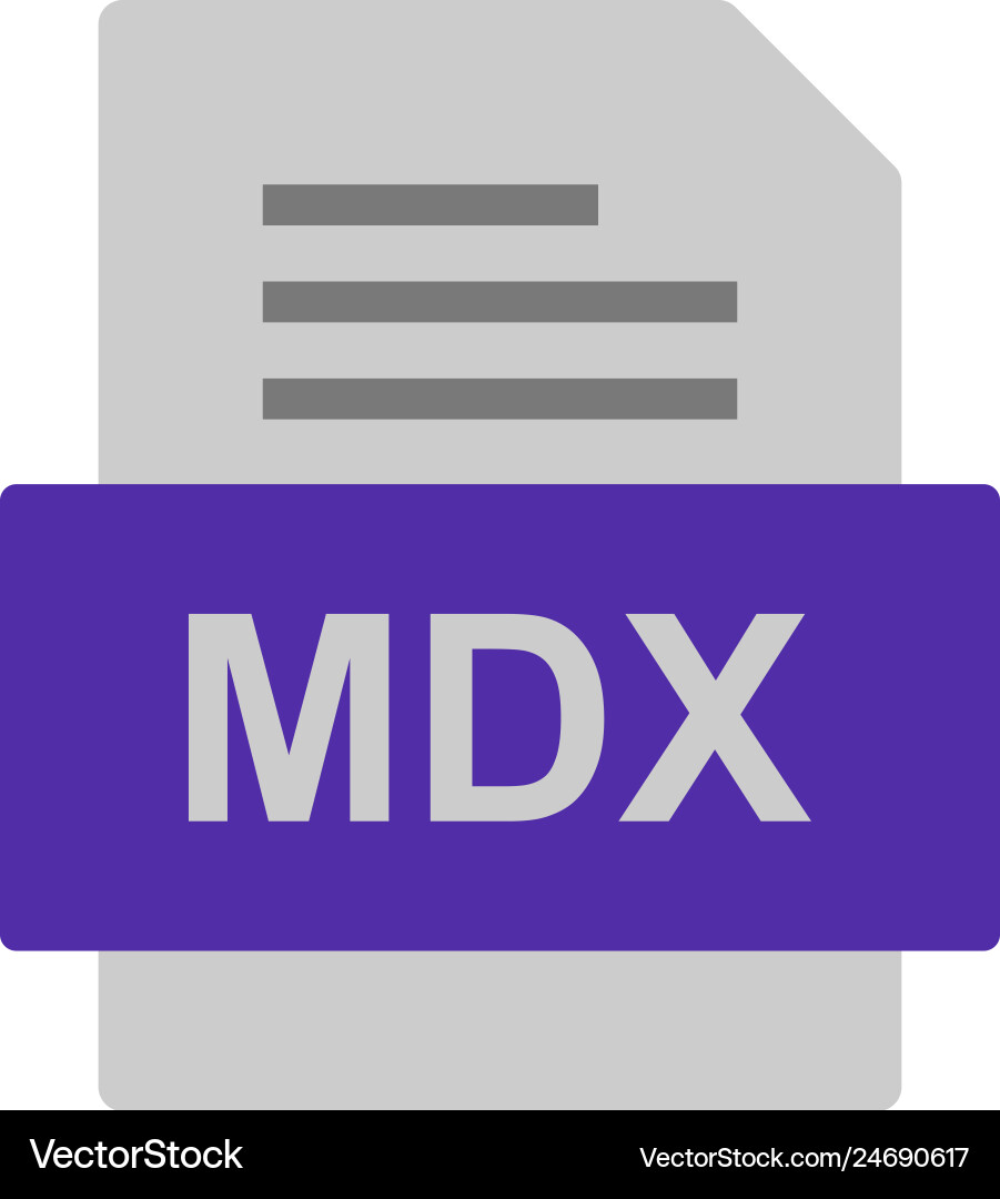 Mdx file document icon Vector Image