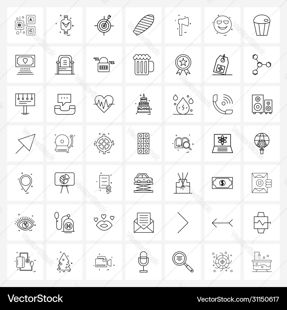 Modern style set 49 line pictograph grid based Vector Image