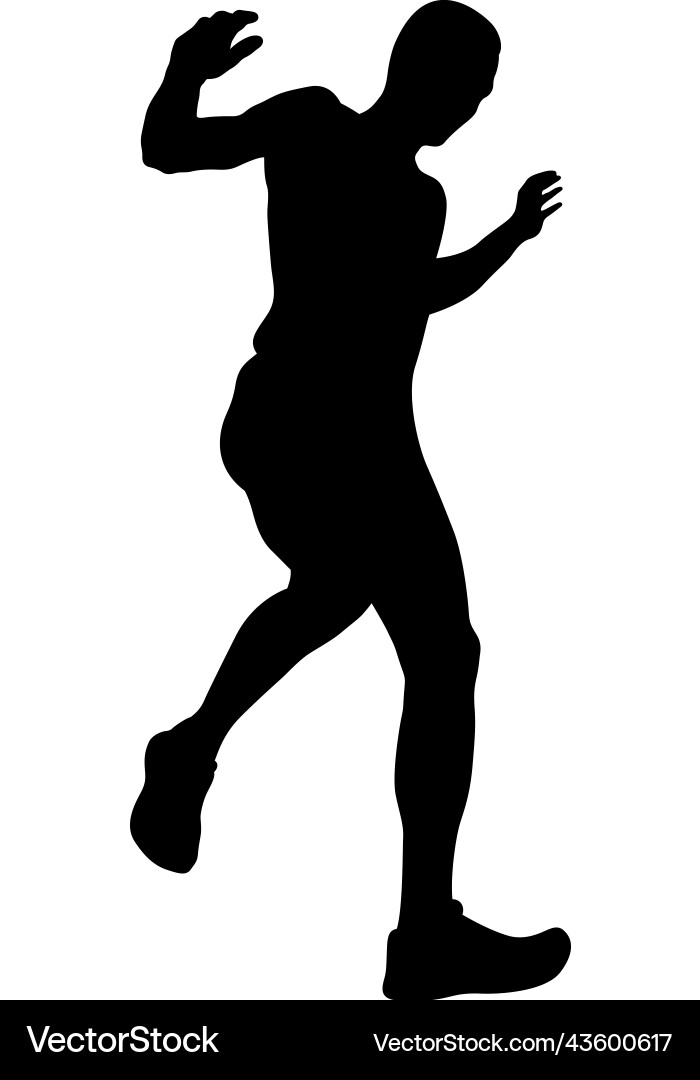 Mountain Runner Silhouette Vector Image
