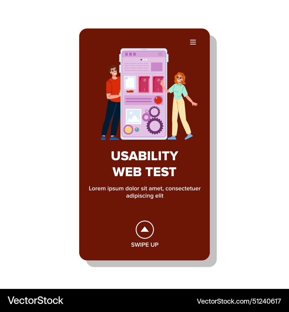 Navigation usability web test vector image