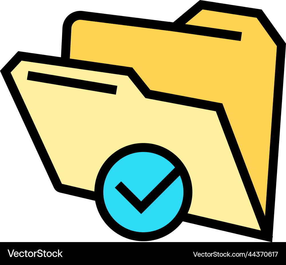 Open folder color icon Vector Image