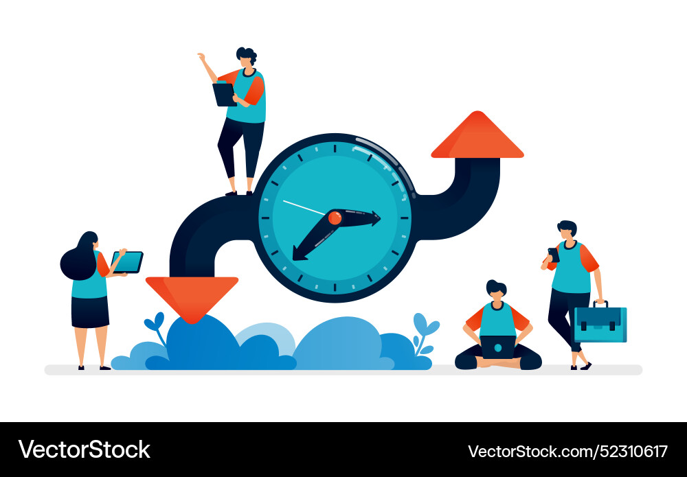 Schedule and adjust time in organizing events Schedule and adjust time in organizing events Vector Image