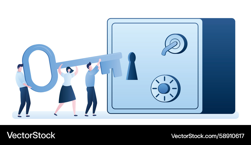 Secure Deposit Safe with Key Vector Image