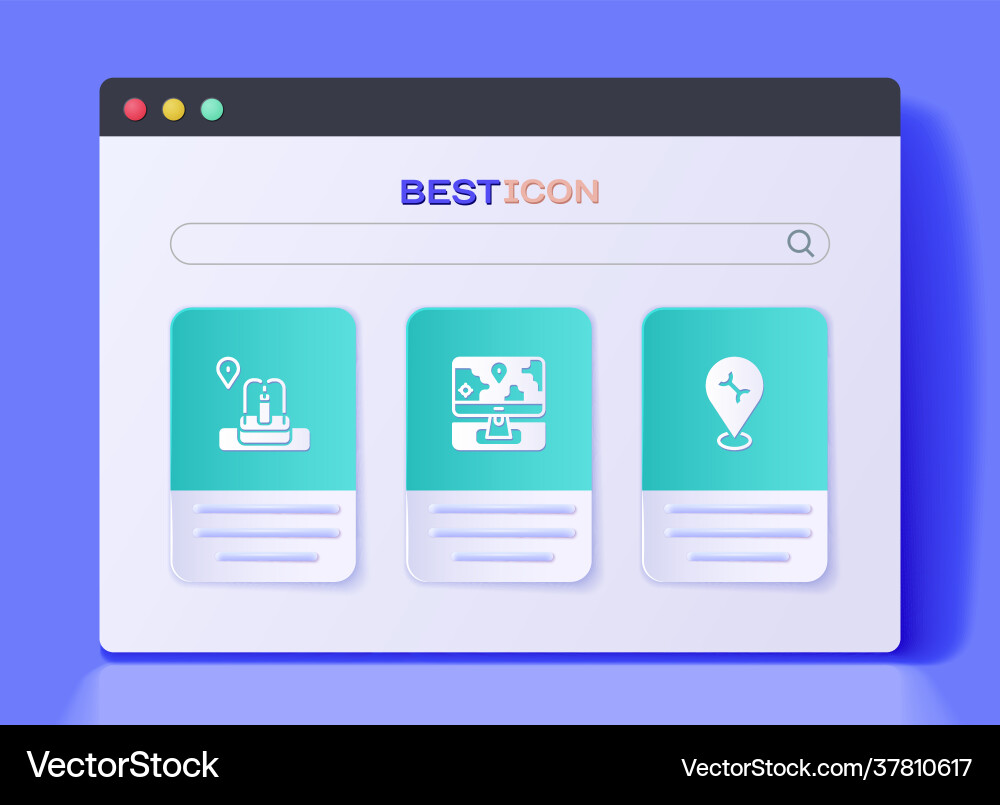 Set monitor with location marker Set monitor with location marker vector image