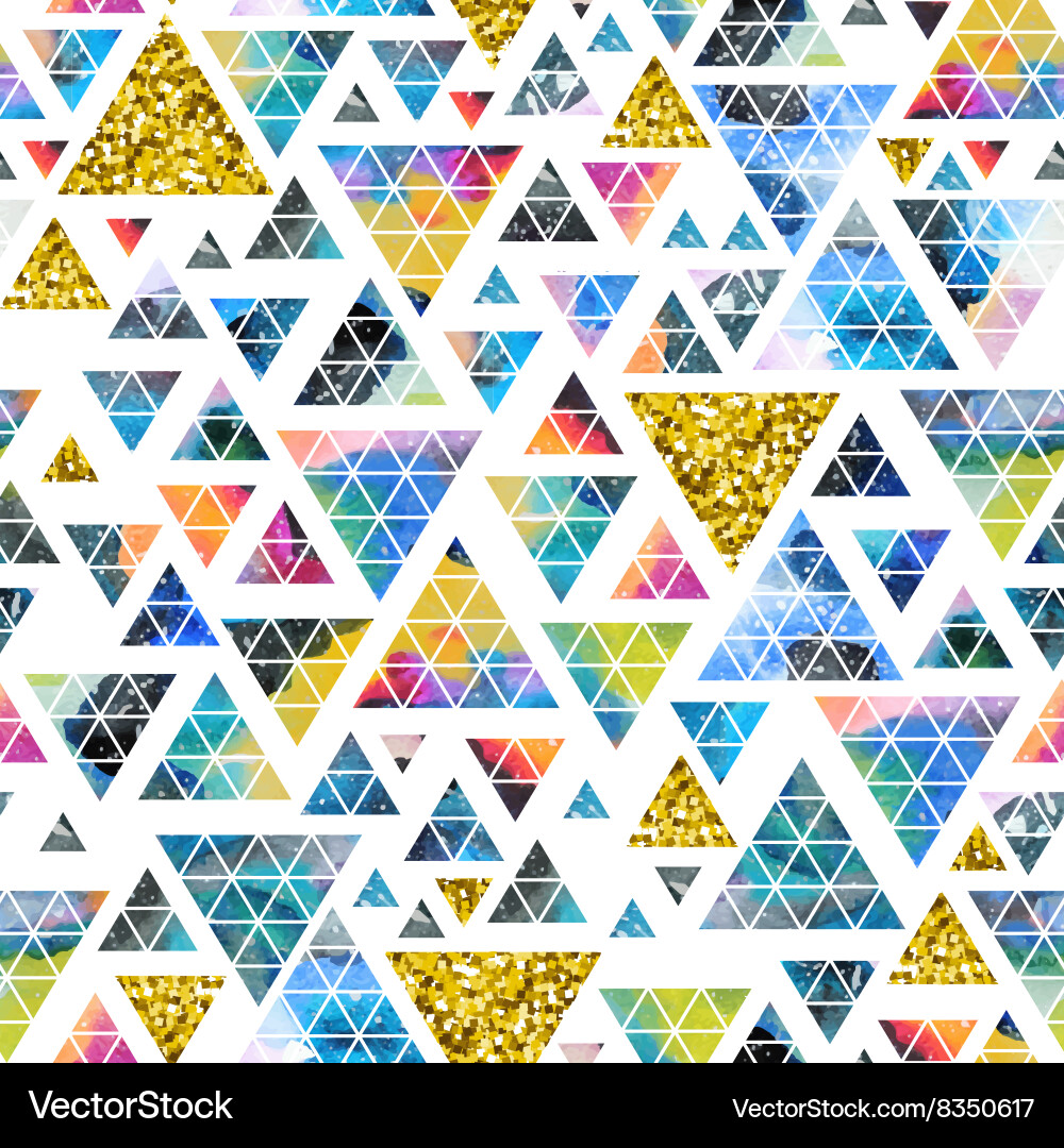 Triangular space design abstract watercolor Vector Image
