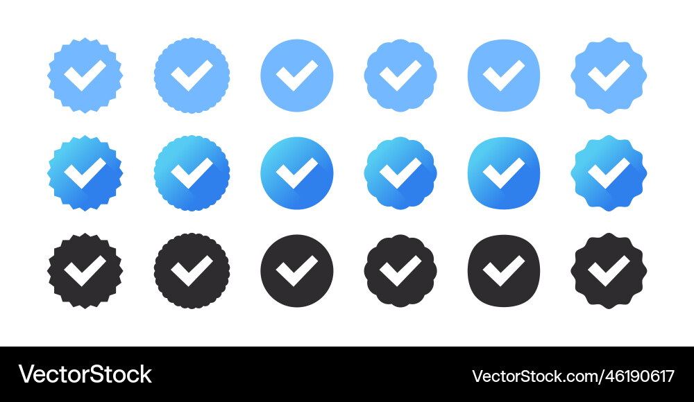 Verification check marks profile Verification check marks profile vector image