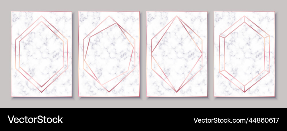 Weiße Marmor Poster mit Roségold polygonal Weiße Marmor Poster mit Roségold polygonal vektorbild