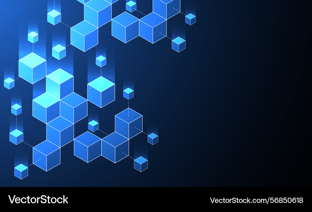 Abstract blockchain digital technology concept Vector Image