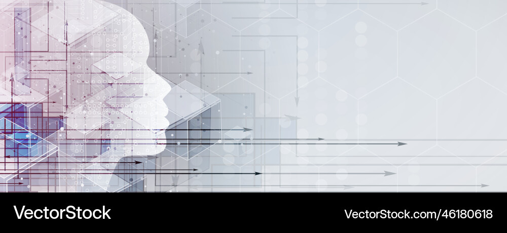 Artificial intelligence technology web background Vector Image