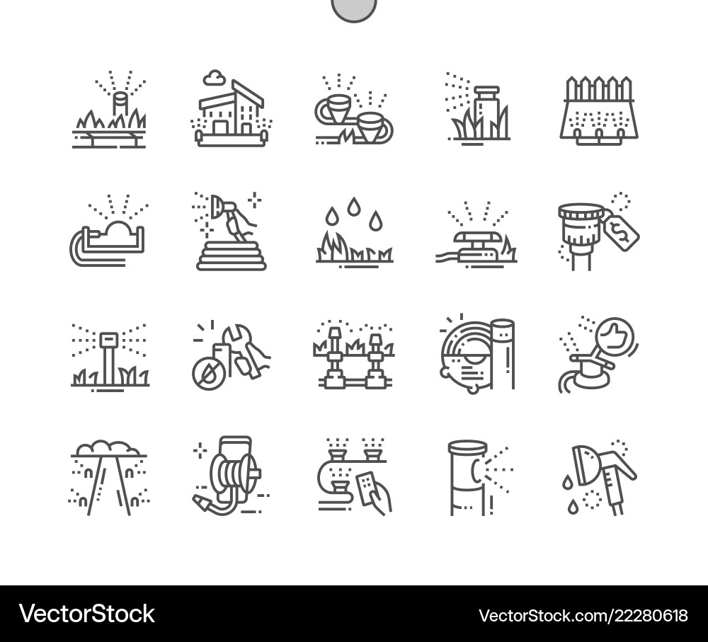 Automatic lawn watering well-crafted pixel perfect Automatic lawn watering well-crafted pixel perfect vector image
