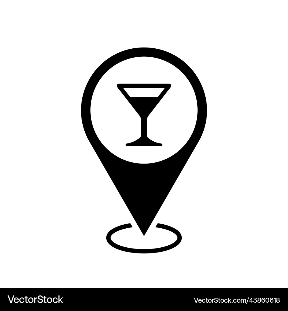 Bar location map pointer cocktail icon Bar location map pointer cocktail icon vector image