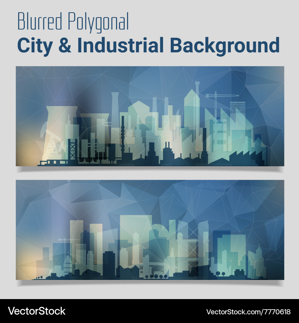 Blurred polygonal header slider webdesign kit vector image