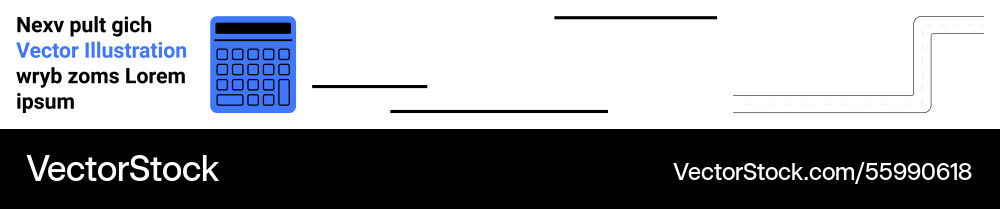 Calculator with text details and abstract lines Vector Image