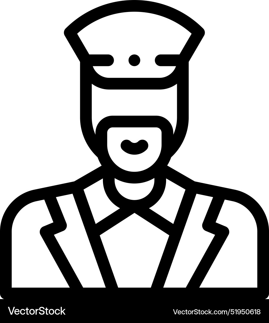 Captain icon thin linear style design isolated Vector Image