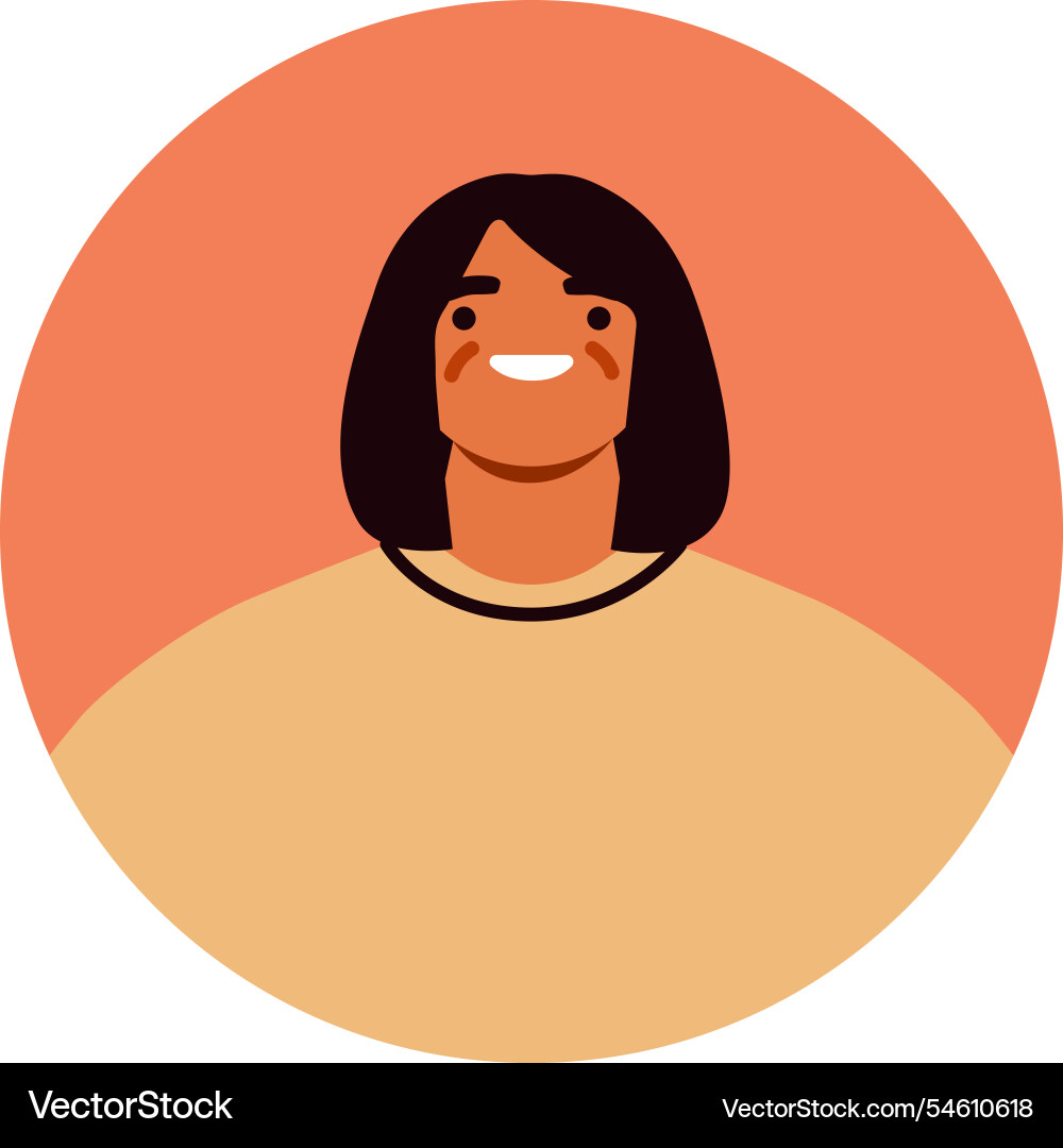 Cheerful young woman with shoulder length black Cheerful young woman with shoulder length black vector image